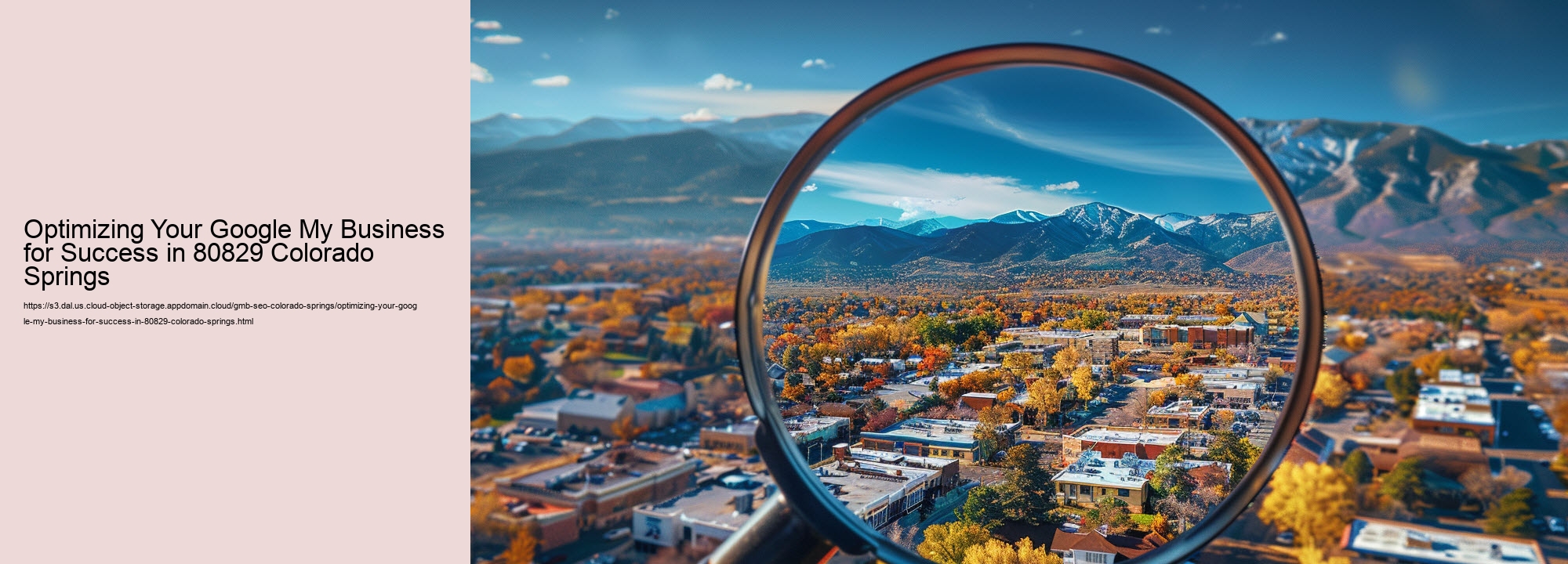 Optimizing Your Google My Business for Success in 80829 Colorado Springs